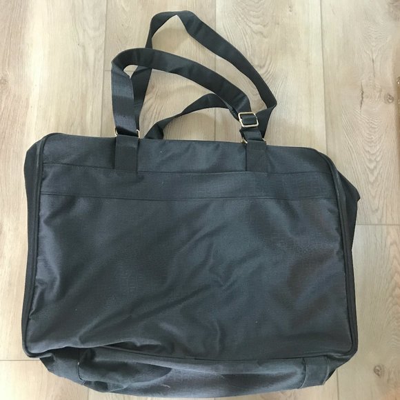 Carlos Falchi Sport black gold logo weekender shoulder tote gym bag Vintage rare - Picture 3 of 8